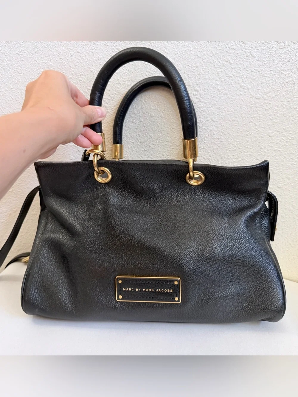 Marc by Marc Jacobs Too Hot To Handle Satchel Black Leather Crossbody Bag